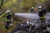 Holzhütte mitten im Wald abgebrannt