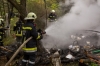 Holzhütte mitten im Wald abgebrannt