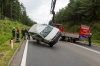 Notarzthubschrauber bei Unfall mit vier Verletzten auf der B37 im Einsatz